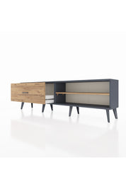 Arges TV Ünitesi Tek Raflı Tek Çekmeceli  176x30x51 Antrasit-Çam/Çam