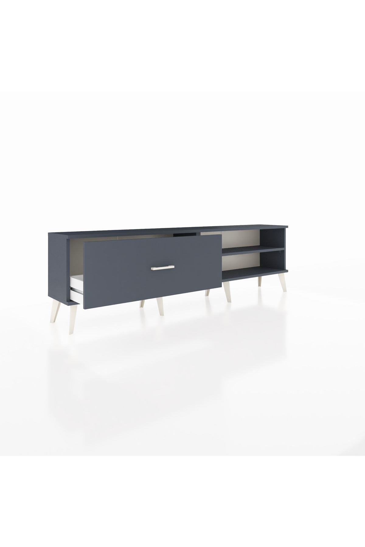 Arges TV Ünitesi Tek Raflı Tek Çekmeceli  176x30x51 Antrasit-Antrasit/Antrasit