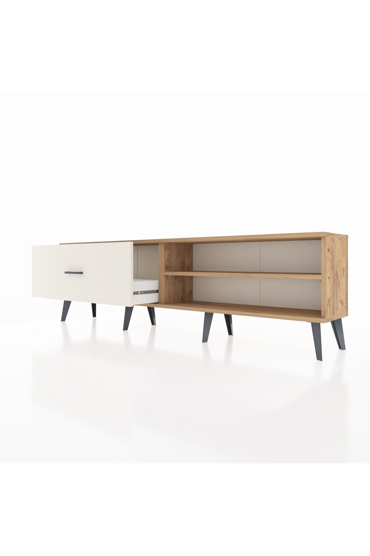 Arges TV Ünitesi Tek Raflı Tek Çekmeceli  176x30x51 Çam-Çam/Aytaşı