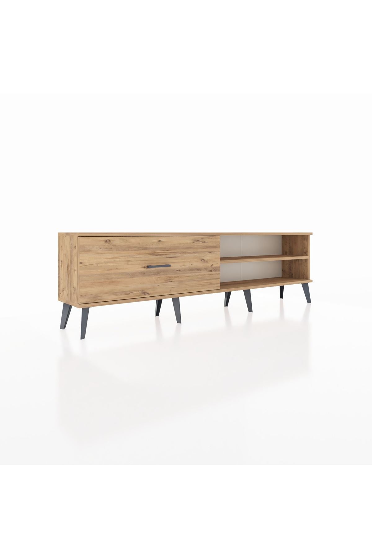 Arges TV Ünitesi Tek Raflı Tek Çekmeceli  176x30x51 Çam-Çam/Çam