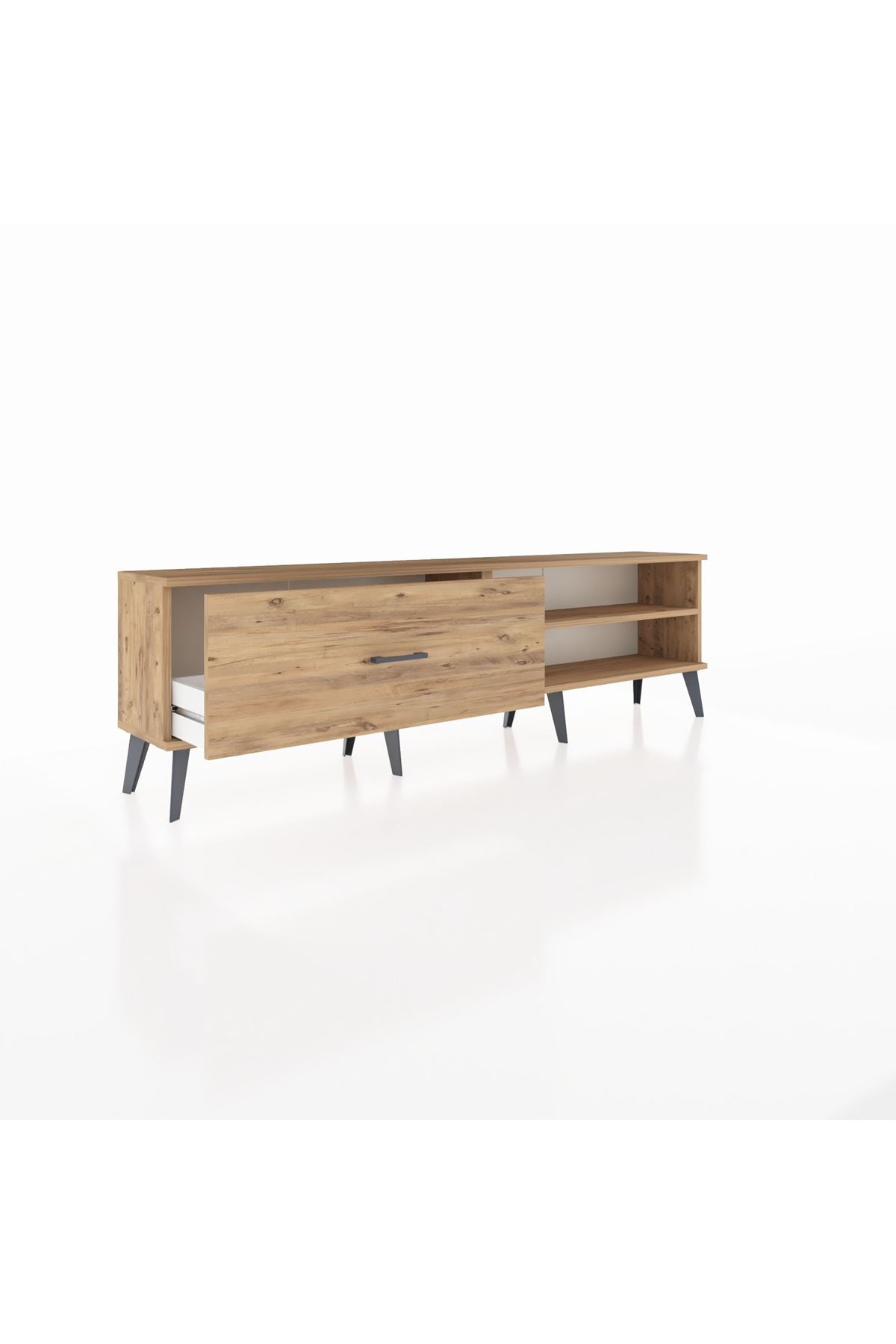 Arges TV Ünitesi Tek Raflı Tek Çekmeceli  176x30x51 Çam-Çam/Çam