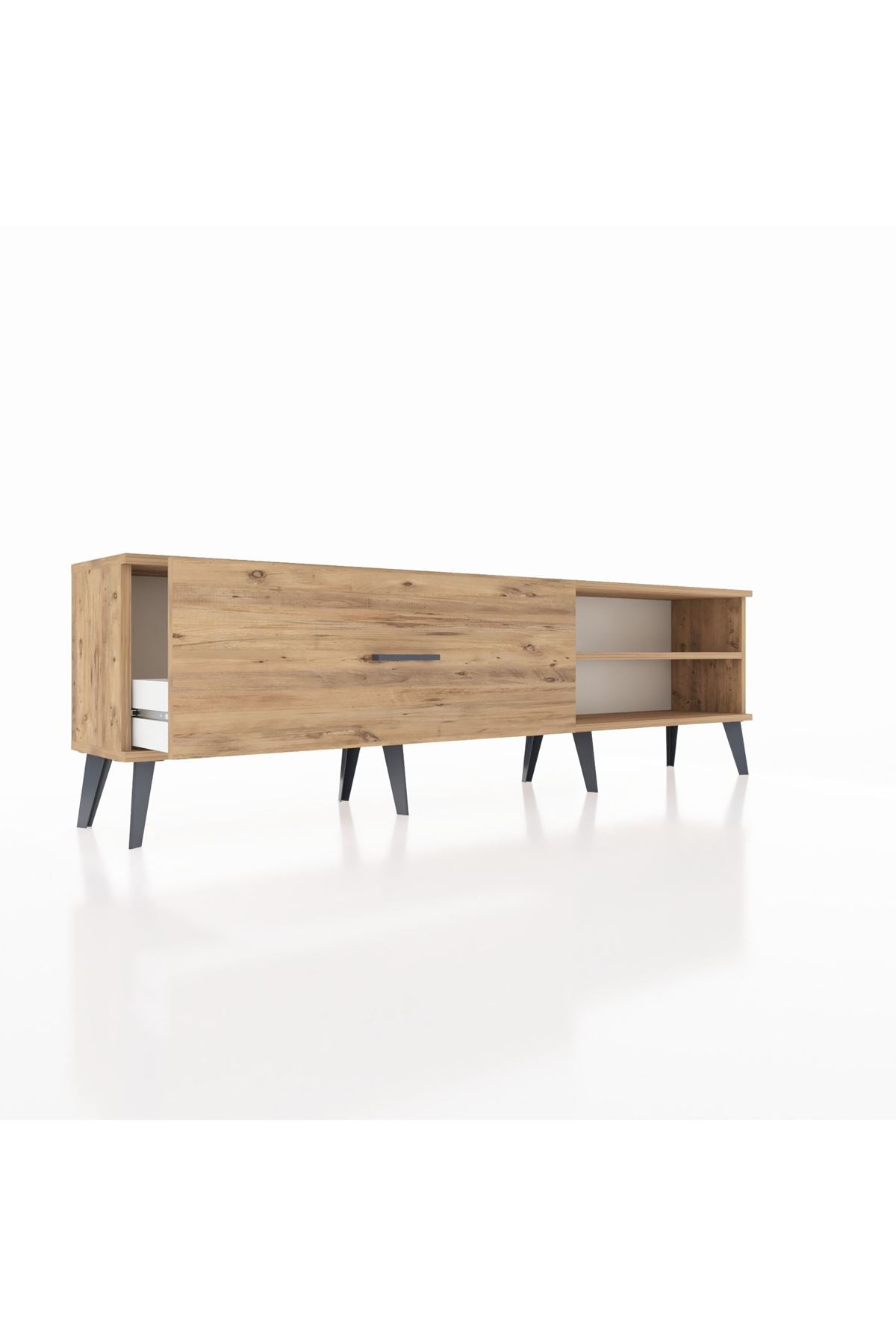 Arges TV Ünitesi Tek Raflı Tek Çekmeceli  176x30x51 Çam-Çam/Çam