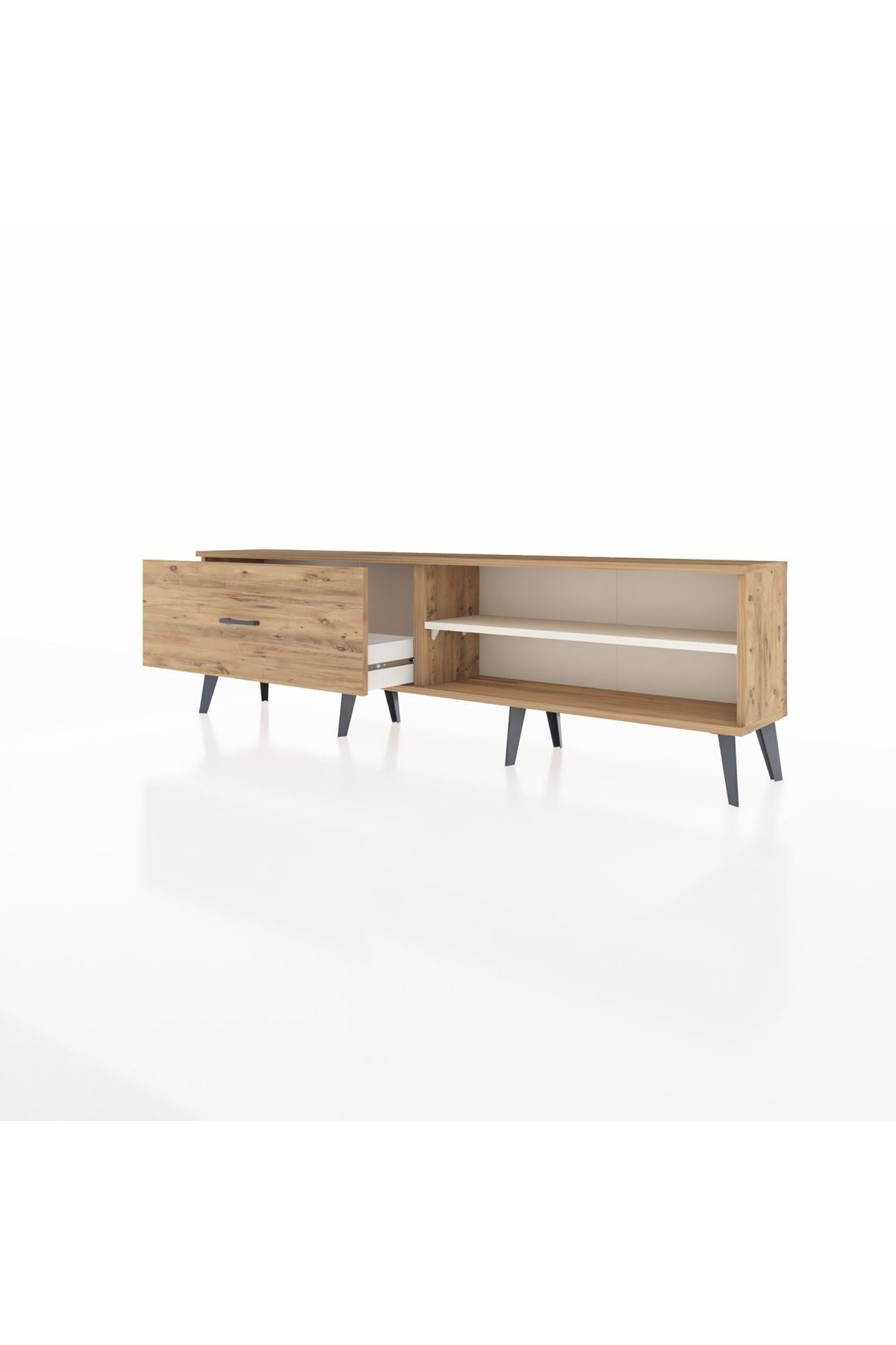 Arges TV Ünitesi Tek Raflı Tek Çekmeceli  176x30x51 Çam-Aytaşı/Çam