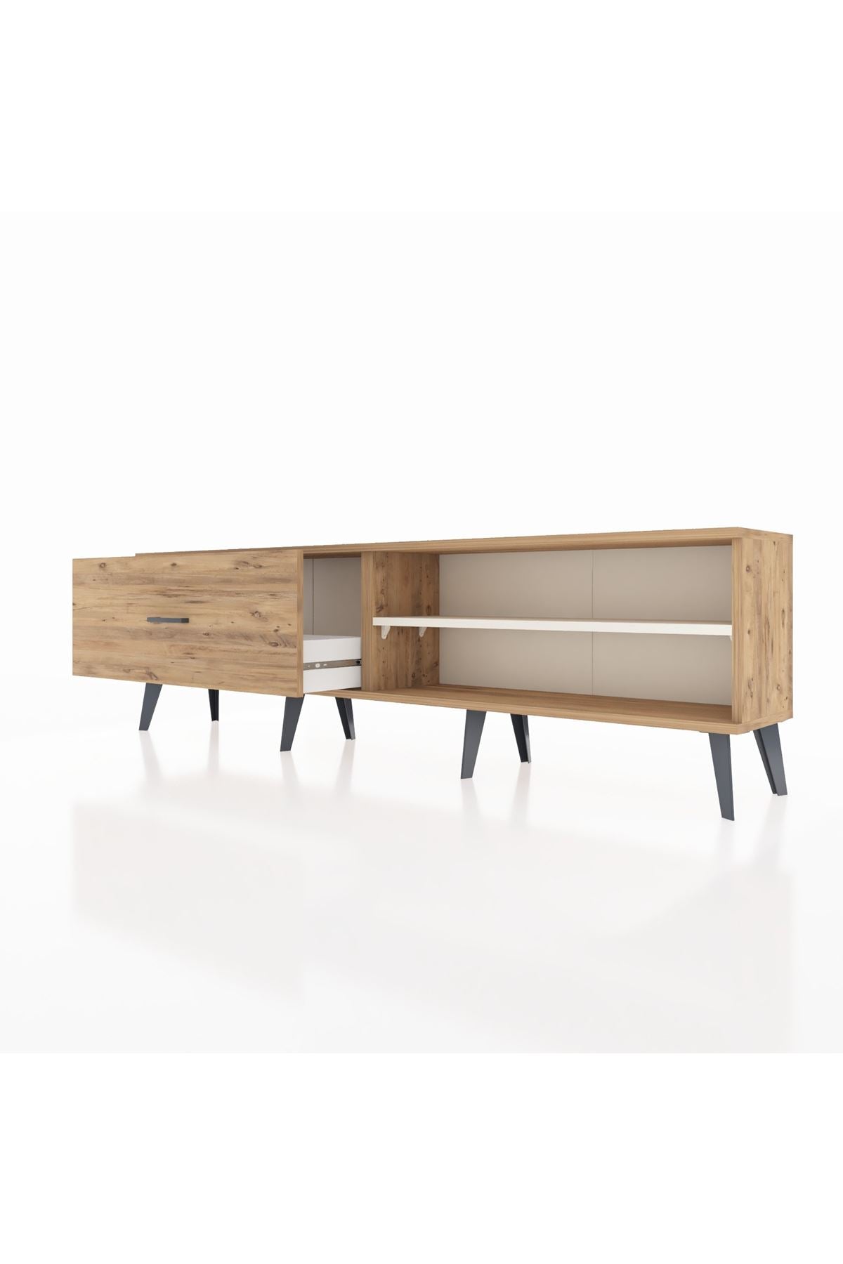 Arges TV Ünitesi Tek Raflı Tek Çekmeceli  176x30x51 Çam-Aytaşı/Çam