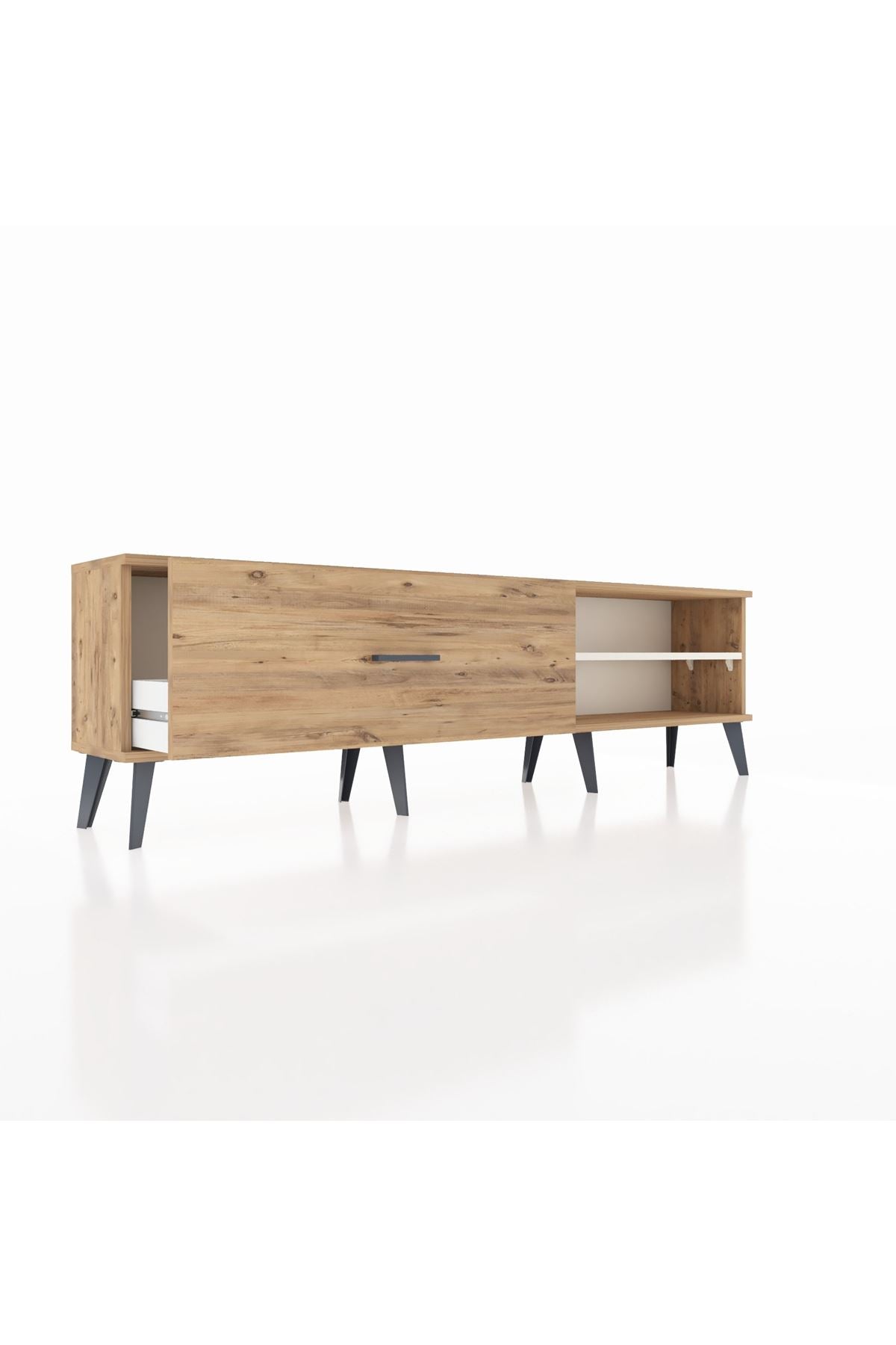 Arges TV Ünitesi Tek Raflı Tek Çekmeceli  176x30x51 Çam-Aytaşı/Çam