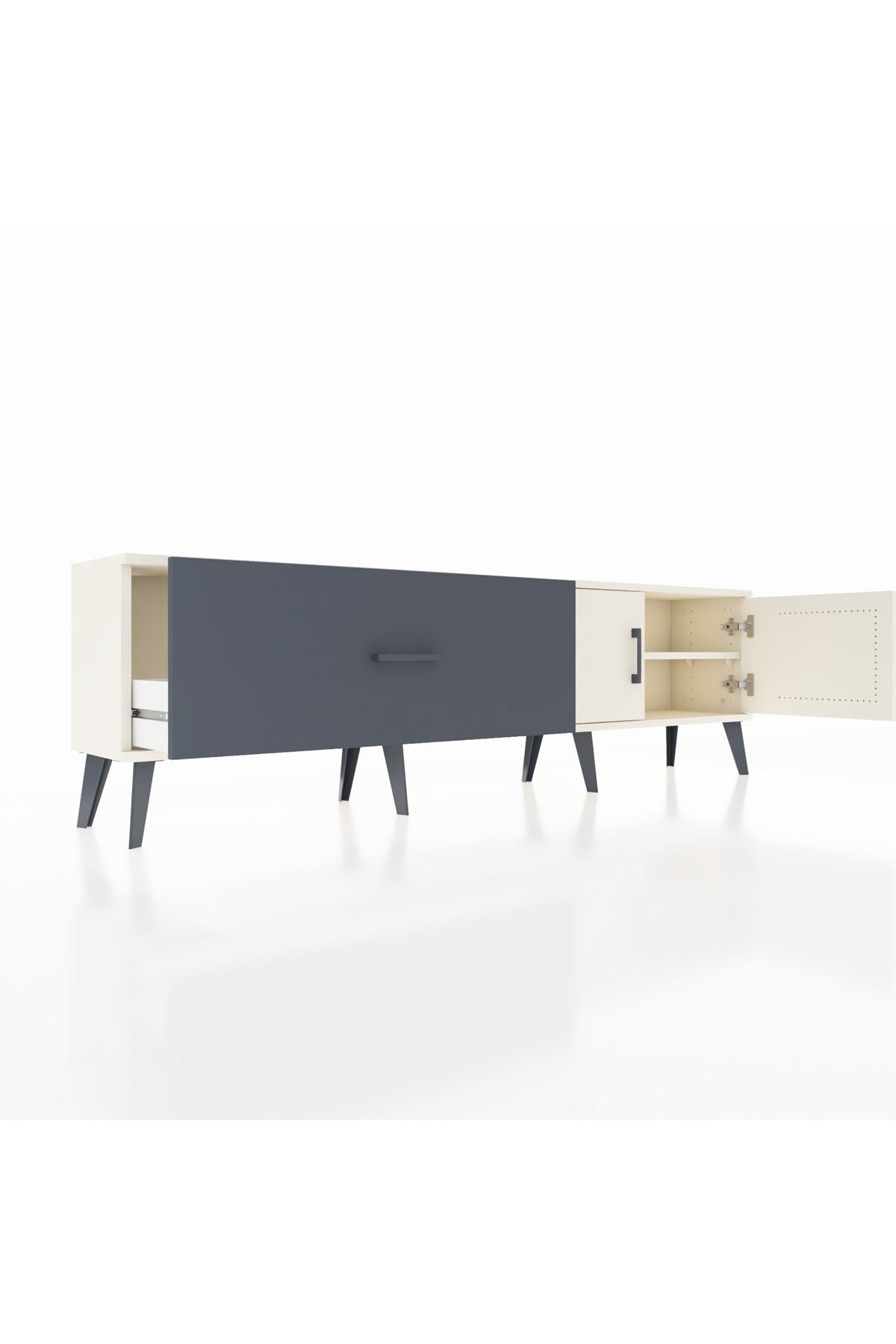 Arges TV Ünitesi Tek Raflı Tek Çekmeceli 2 Kapaklı 176x30x51 Aytaşı-Aytaşı/Antrasit