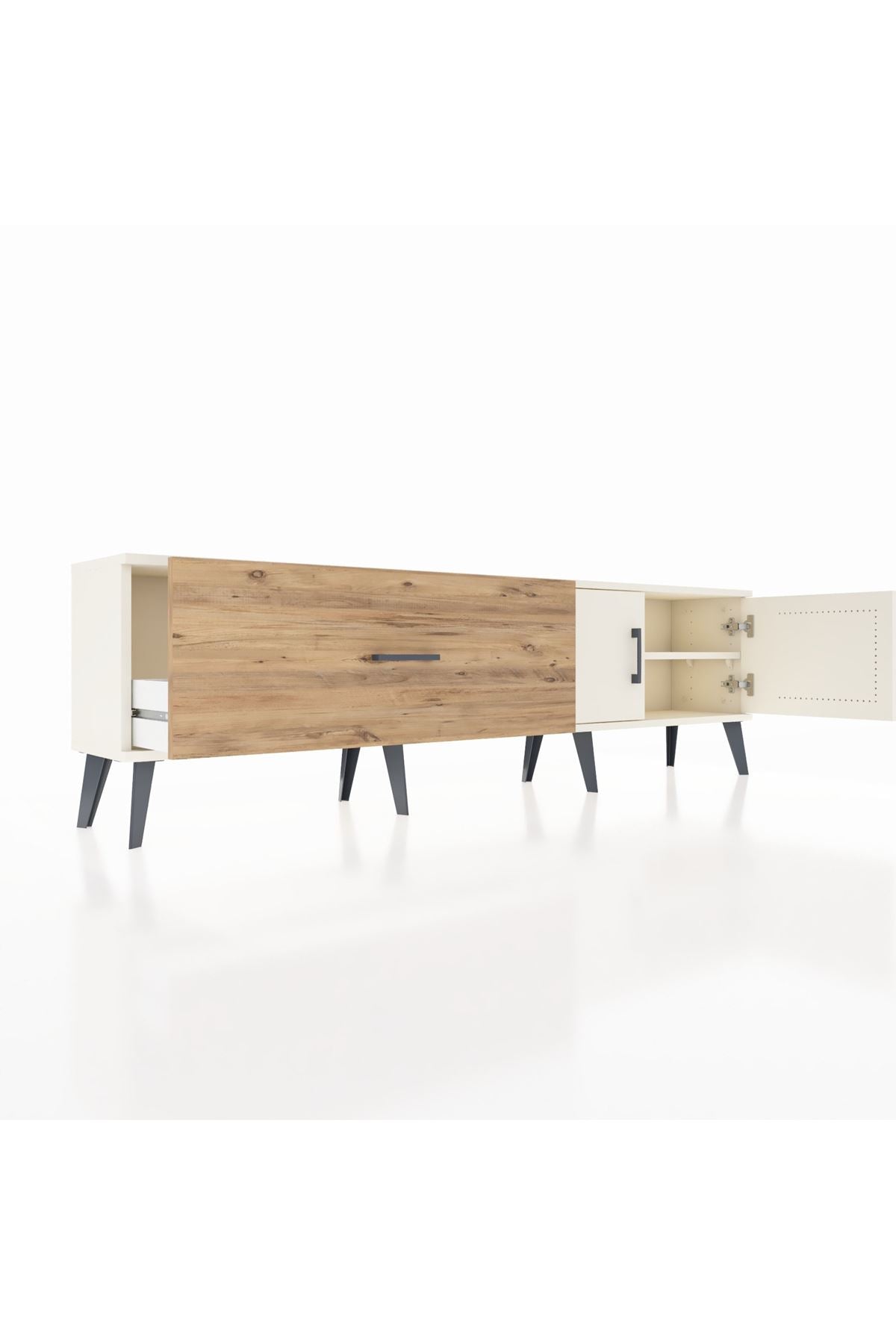 Arges TV Ünitesi Tek Raflı Tek Çekmeceli 2 Kapaklı 176x30x51 Aytaşı-Aytaşı/Çam