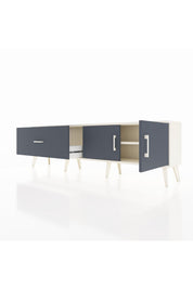 Arges TV Ünitesi Tek Raflı Tek Çekmeceli 2 Kapaklı 176x30x51 Aytaşı-Antrasit/Antrasit