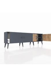 Arges TV Ünitesi Tek Raflı Tek Çekmeceli 2 Kapaklı 176x30x51 Antrasit-Çam/Antrasit