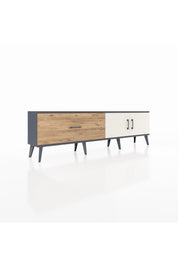 Arges TV Ünitesi Tek Raflı Tek Çekmeceli 2 Kapaklı 176x30x51 Antrasit-Aytaşı/Çam