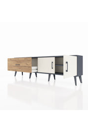 Arges TV Ünitesi Tek Raflı Tek Çekmeceli 2 Kapaklı 176x30x51 Antrasit-Aytaşı/Çam