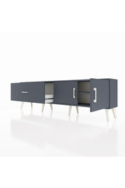 Arges TV Ünitesi Tek Raflı Tek Çekmeceli 2 Kapaklı 176x30x51 Antrasit-Antrasit/Antrasit