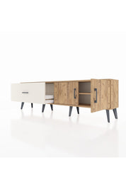 Arges TV Ünitesi Tek Raflı Tek Çekmeceli 2 Kapaklı 176x30x51 Çam-Çam/Aytaşı