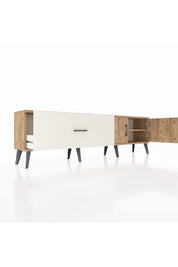 Arges TV Ünitesi Tek Raflı Tek Çekmeceli 2 Kapaklı 176x30x51 Çam-Çam/Aytaşı