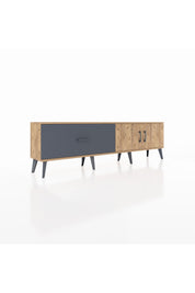 Arges TV Ünitesi Tek Raflı Tek Çekmeceli 2 Kapaklı 176x30x51 Çam-Çam/Antrasit