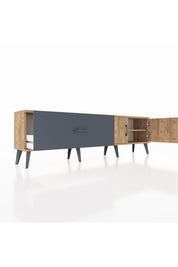 Arges TV Ünitesi Tek Raflı Tek Çekmeceli 2 Kapaklı 176x30x51 Çam-Çam/Antrasit