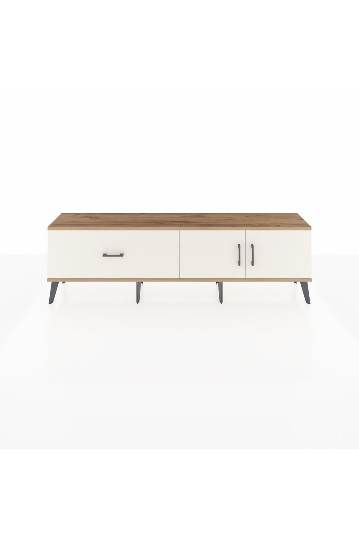 Arges TV Ünitesi Tek Raflı Tek Çekmeceli 2 Kapaklı 176x30x51 Çam-Aytaşı/Aytaşı