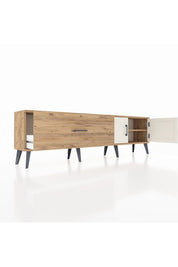 Arges TV Ünitesi Tek Raflı Tek Çekmeceli 2 Kapaklı 176x30x51 Çam-Aytaşı/Çam