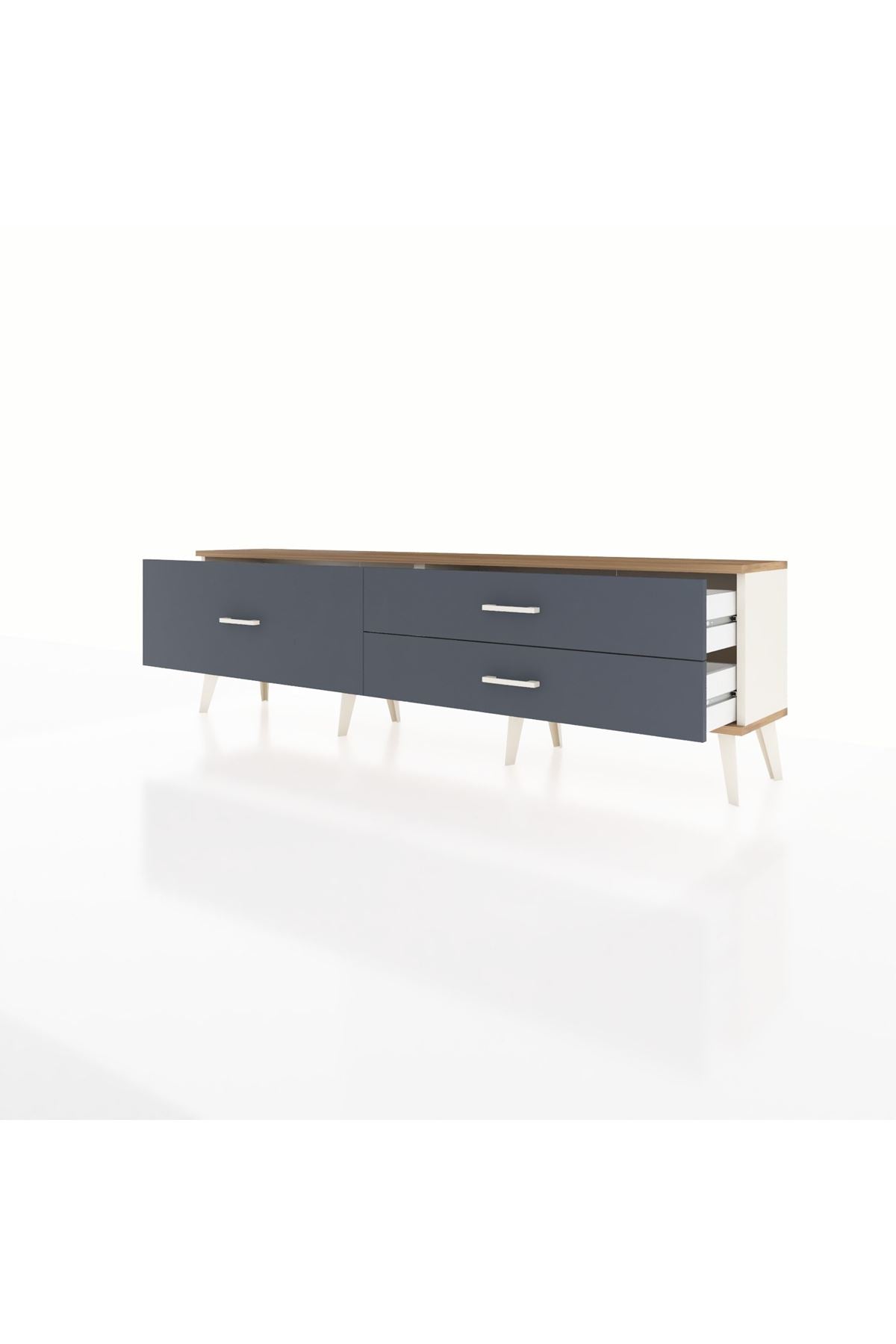 Arges TV Ünitesi 3 Çekmeceli  176x30x51 Aytaşı-Çam/Antrasit