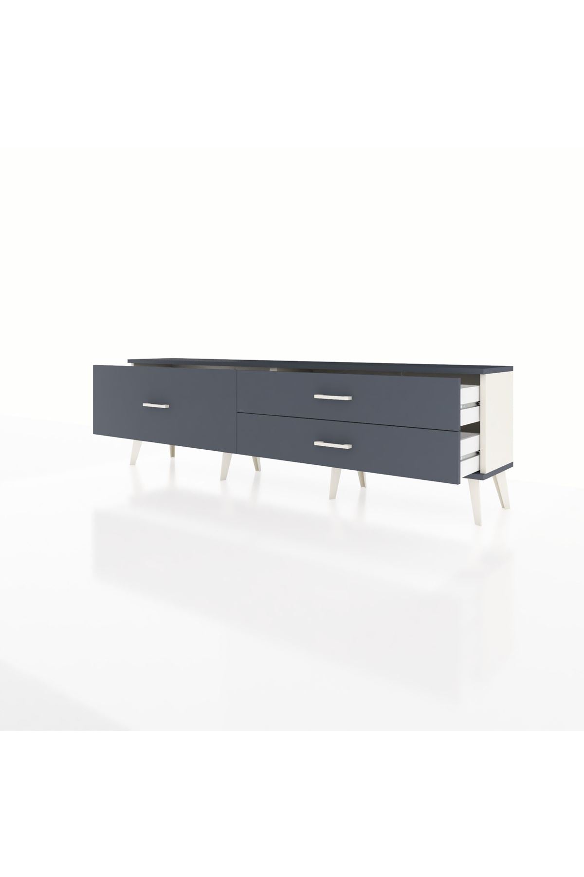 Arges TV Ünitesi 3 Çekmeceli  176x30x51 Aytaşı-Antrasit/Antrasit