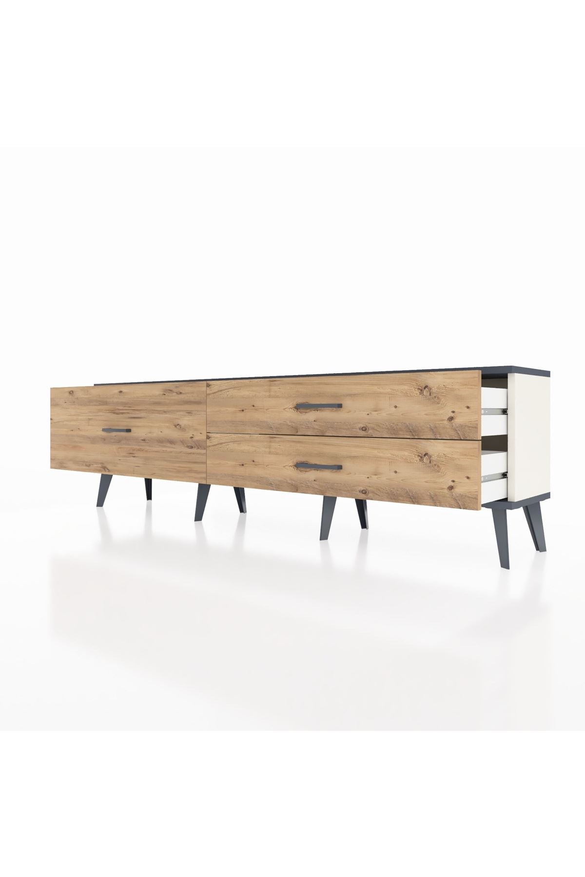 Arges TV Ünitesi 3 Çekmeceli  176x30x51 Aytaşı-Antrasit/Çam