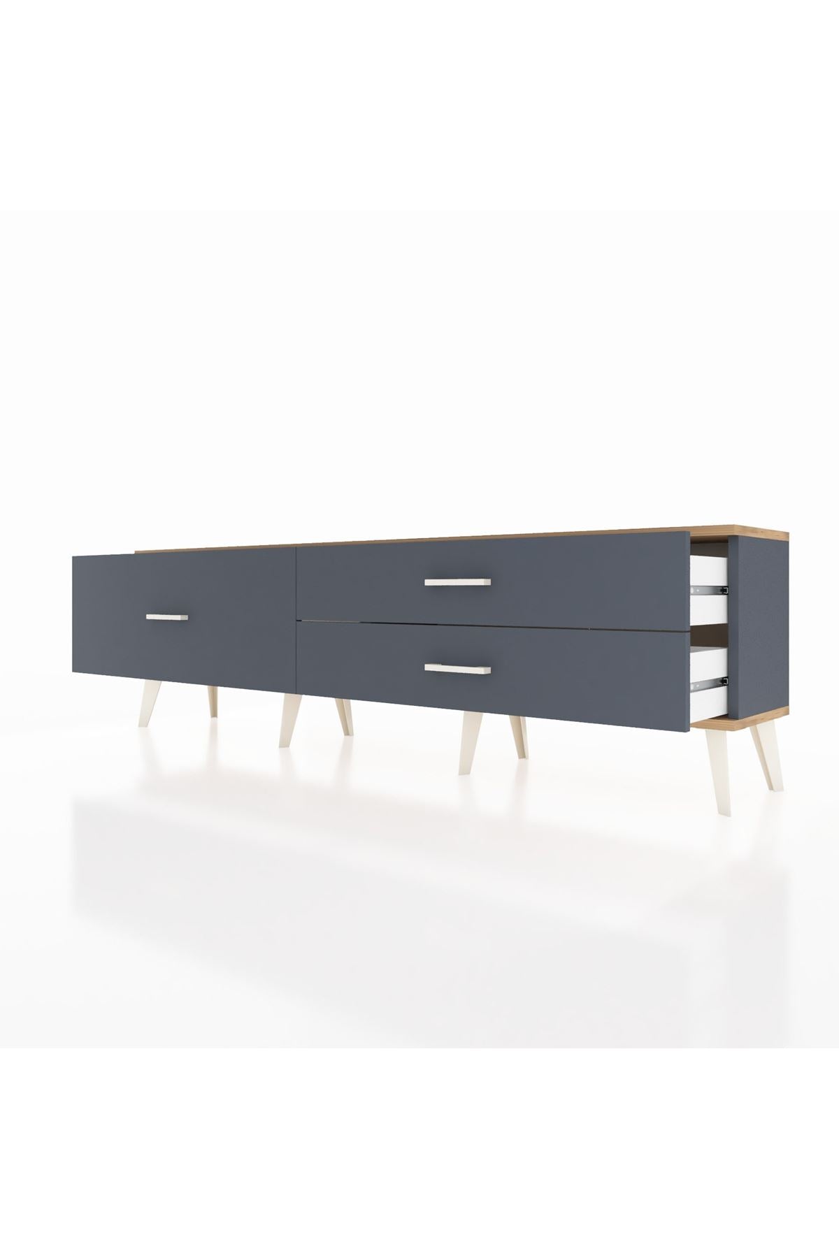 Arges TV Ünitesi 3 Çekmeceli  176x30x51 Antrasit-Çam/Antrasit