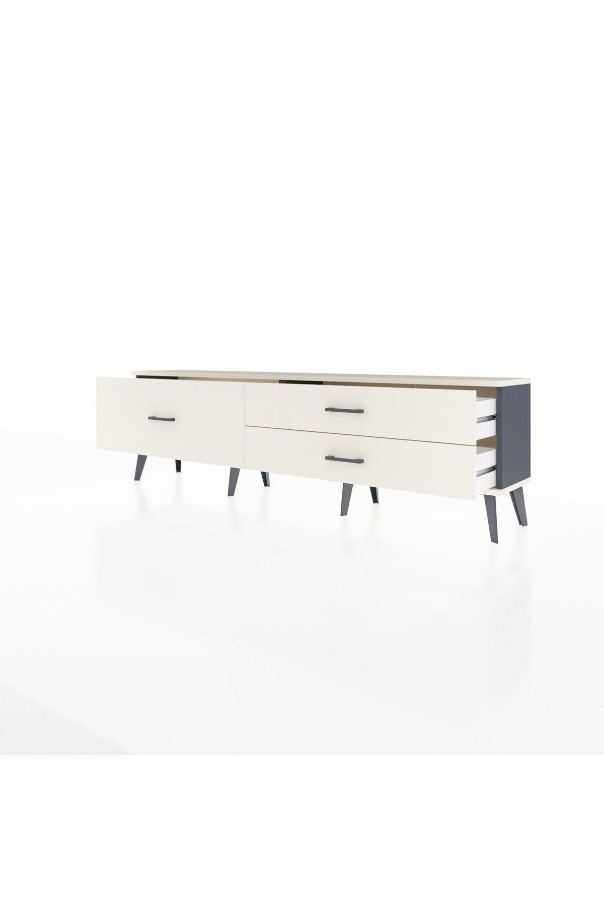 Arges TV Ünitesi 3 Çekmeceli  176x30x51 Antrasit-Aytaşı/Aytaşı