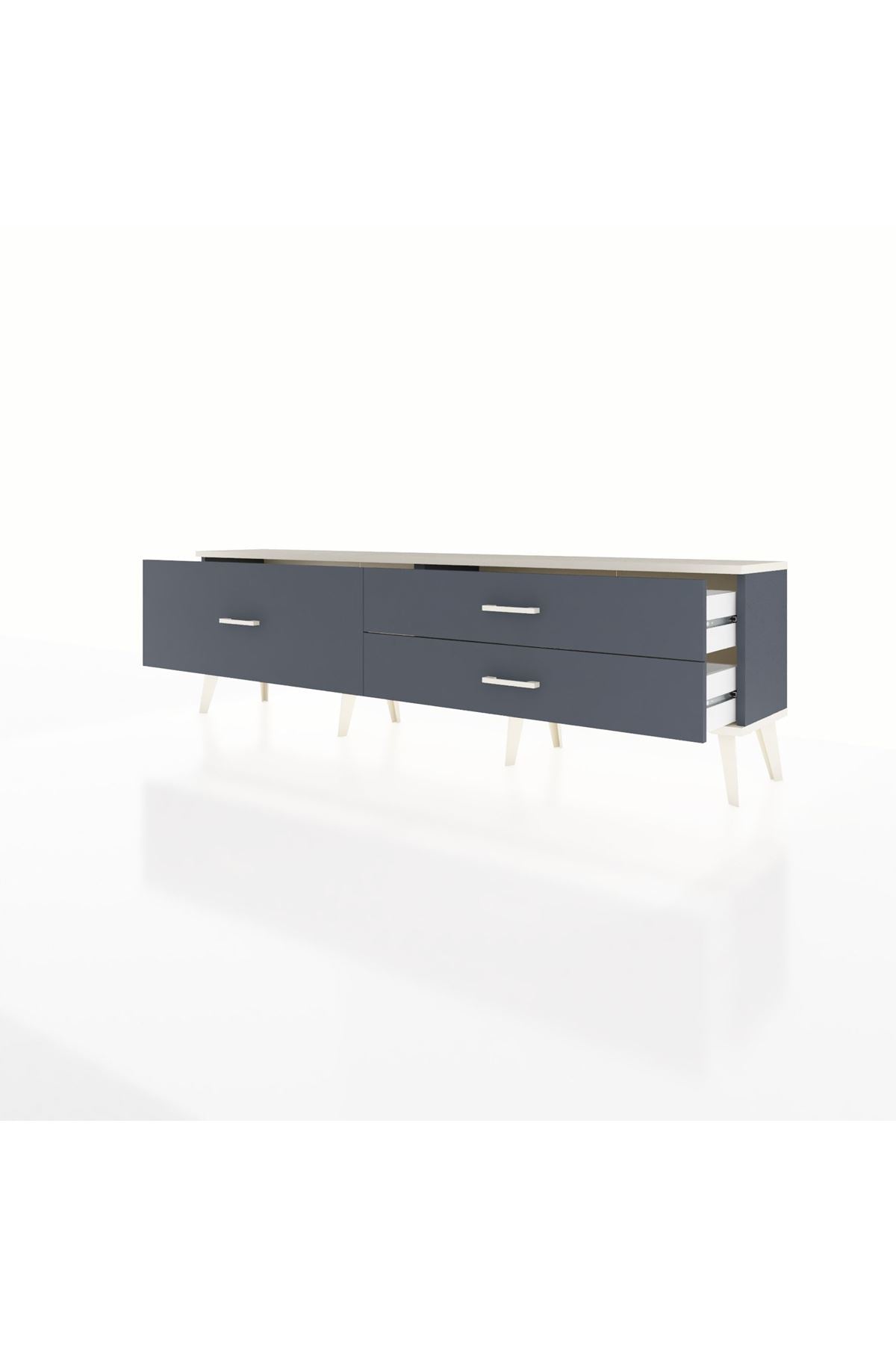 Arges TV Ünitesi 3 Çekmeceli  176x30x51 Antrasit-Aytaşı/Antrasit