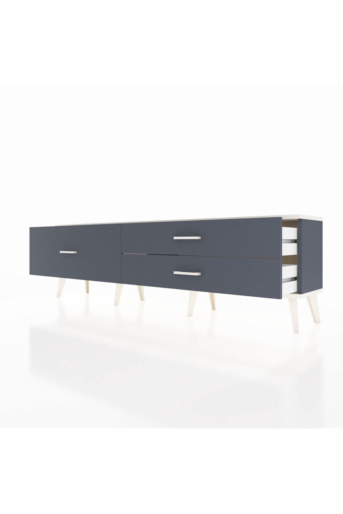 Arges TV Ünitesi 3 Çekmeceli  176x30x51 Antrasit-Aytaşı/Antrasit