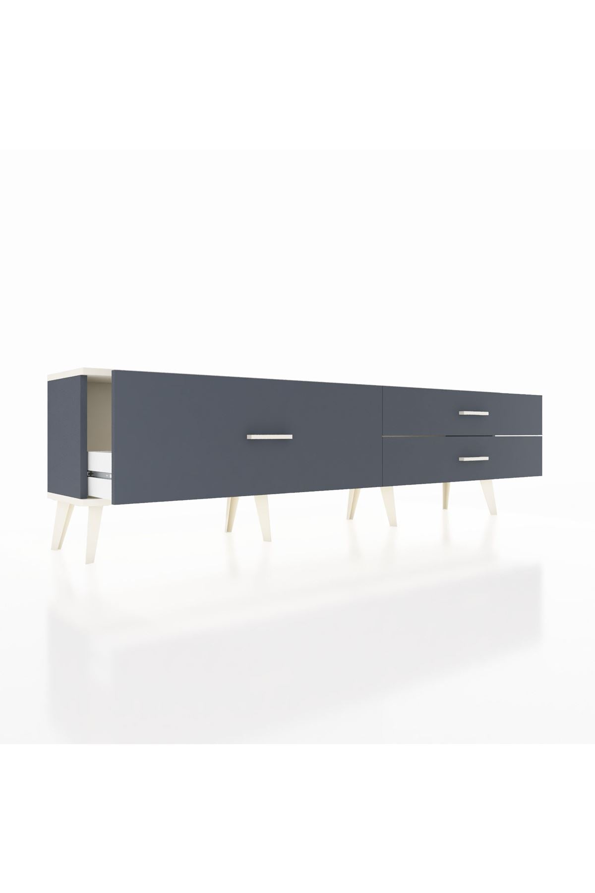 Arges TV Ünitesi 3 Çekmeceli  176x30x51 Antrasit-Aytaşı/Antrasit