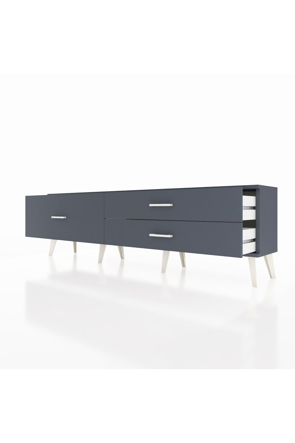 Arges TV Ünitesi 3 Çekmeceli  176x30x51 Antrasit-Antrasit/Antrasit