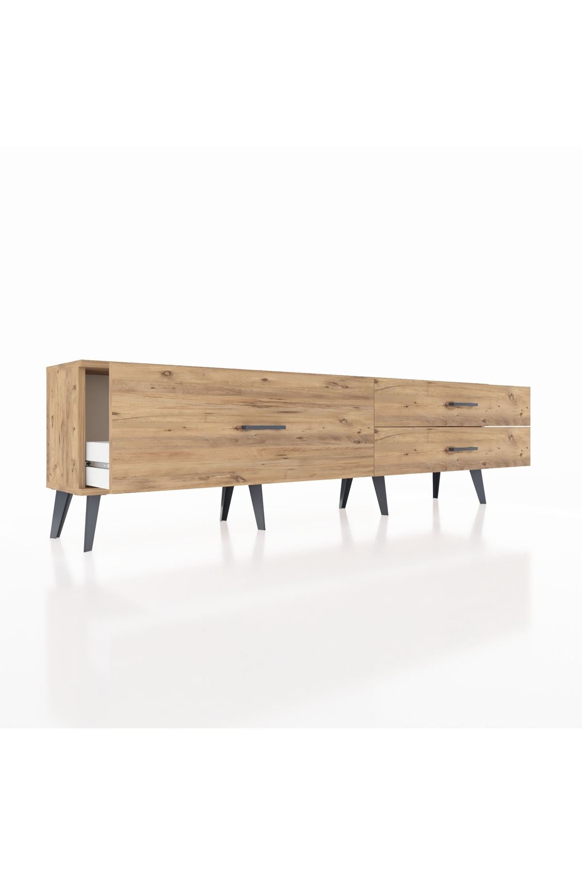 Arges TV Ünitesi 3 Çekmeceli  176x30x51 Çam-Çam/Çam