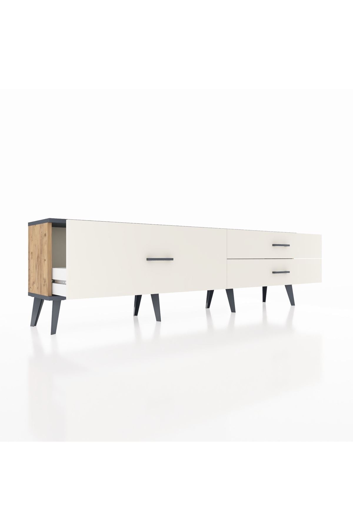 Arges TV Ünitesi 3 Çekmeceli  176x30x51 Çam-Antrasit/Aytaşı