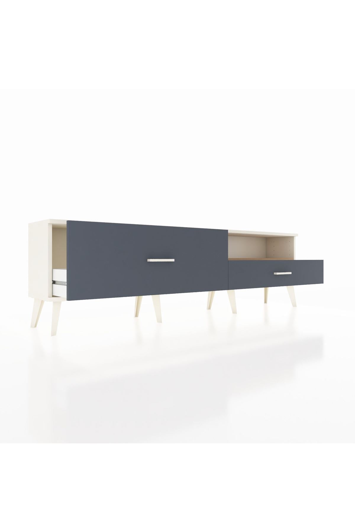 Arges TV Ünitesi Tek Raflı 2 Çekmeceli  176x30x51 Aytaşı-Çam/Antrasit