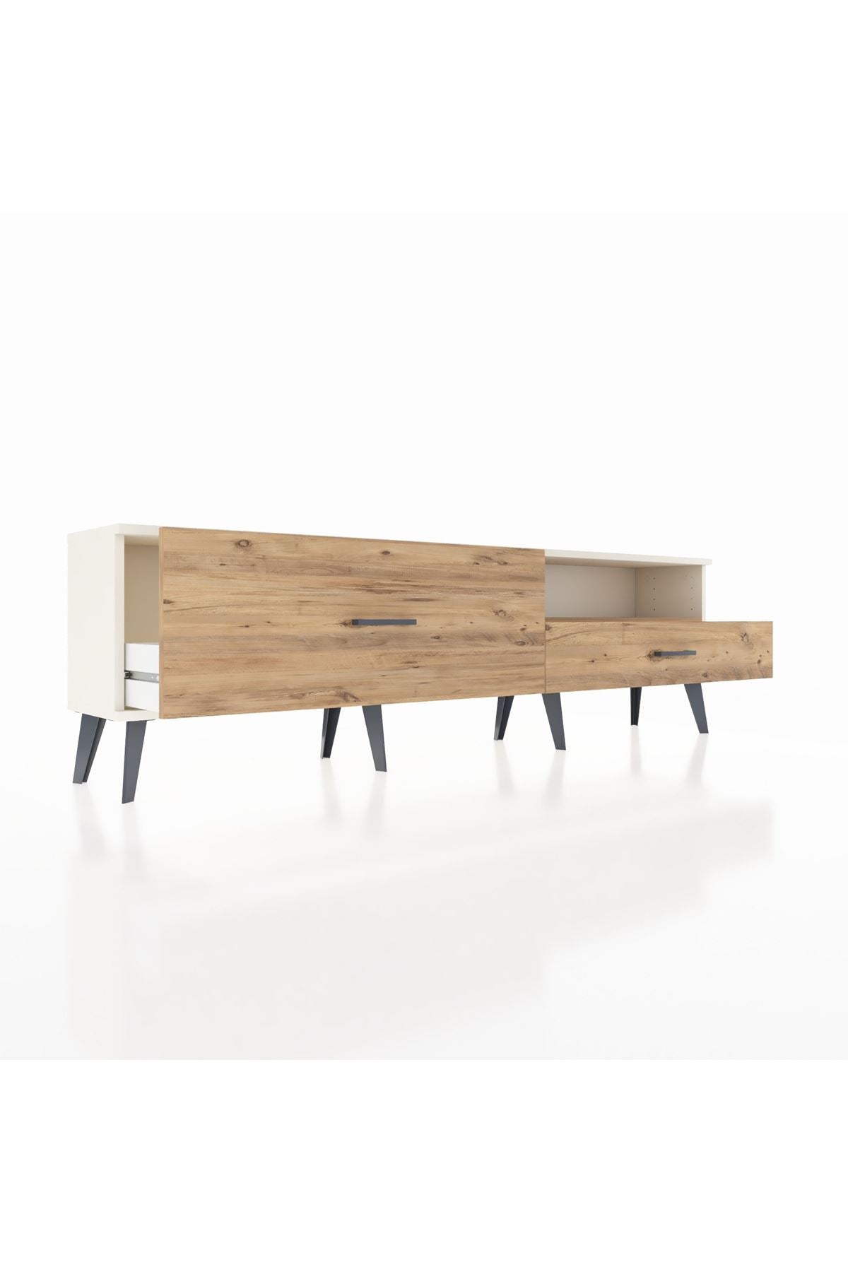 Arges TV Ünitesi Tek Raflı 2 Çekmeceli  176x30x51 Aytaşı-Çam/Çam