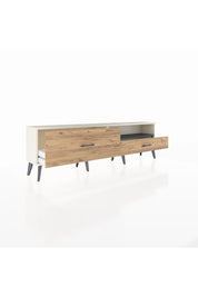 Arges TV Ünitesi Tek Raflı 2 Çekmeceli  176x30x51 Aytaşı-Antrasit/Çam