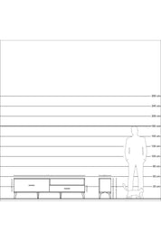 Arges TV Ünitesi Tek Raflı 2 Çekmeceli  176x30x51 Çam-Çam/Aytaşı