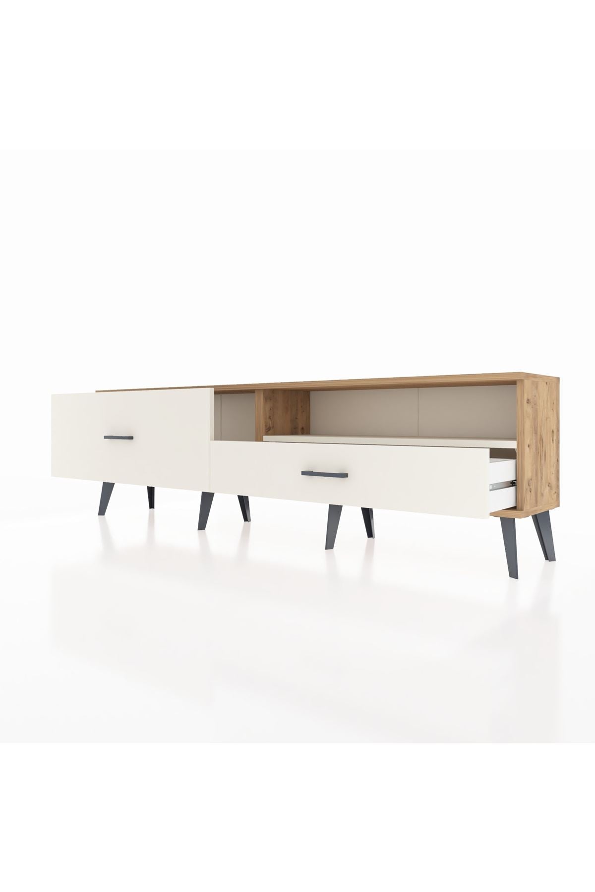 Arges TV Ünitesi Tek Raflı 2 Çekmeceli  176x30x51 Çam-Aytaşı/Aytaşı