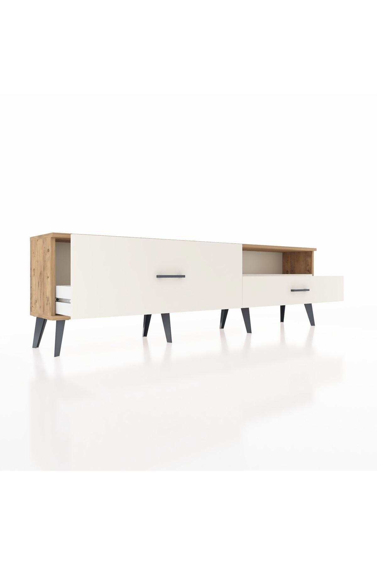 Arges TV Ünitesi Tek Raflı 2 Çekmeceli  176x30x51 Çam-Aytaşı/Aytaşı