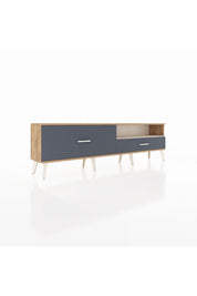 Arges TV Ünitesi Tek Raflı 2 Çekmeceli  176x30x51 Çam-Aytaşı/Antrasit