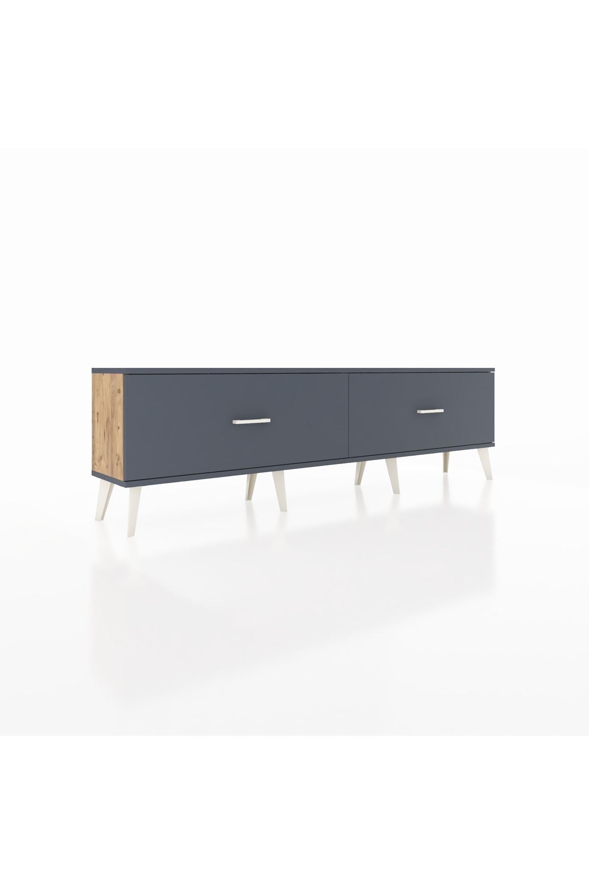 Arges TV Ünitesi 2 Çekmeceli  176x30x51 Çam-Antrasit/Antrasit