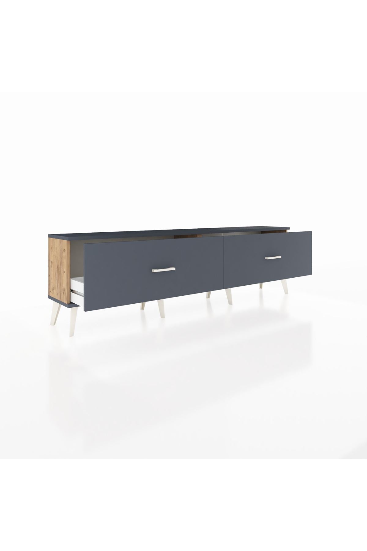 Arges TV Ünitesi 2 Çekmeceli  176x30x51 Çam-Antrasit/Antrasit