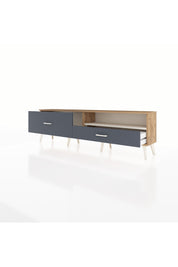 Arges TV Ünitesi Tek Raflı 2 Çekmeceli  176x30x51 Çam-Aytaşı/Antrasit