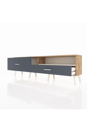 Arges TV Ünitesi Tek Raflı 2 Çekmeceli  176x30x51 Çam-Aytaşı/Antrasit