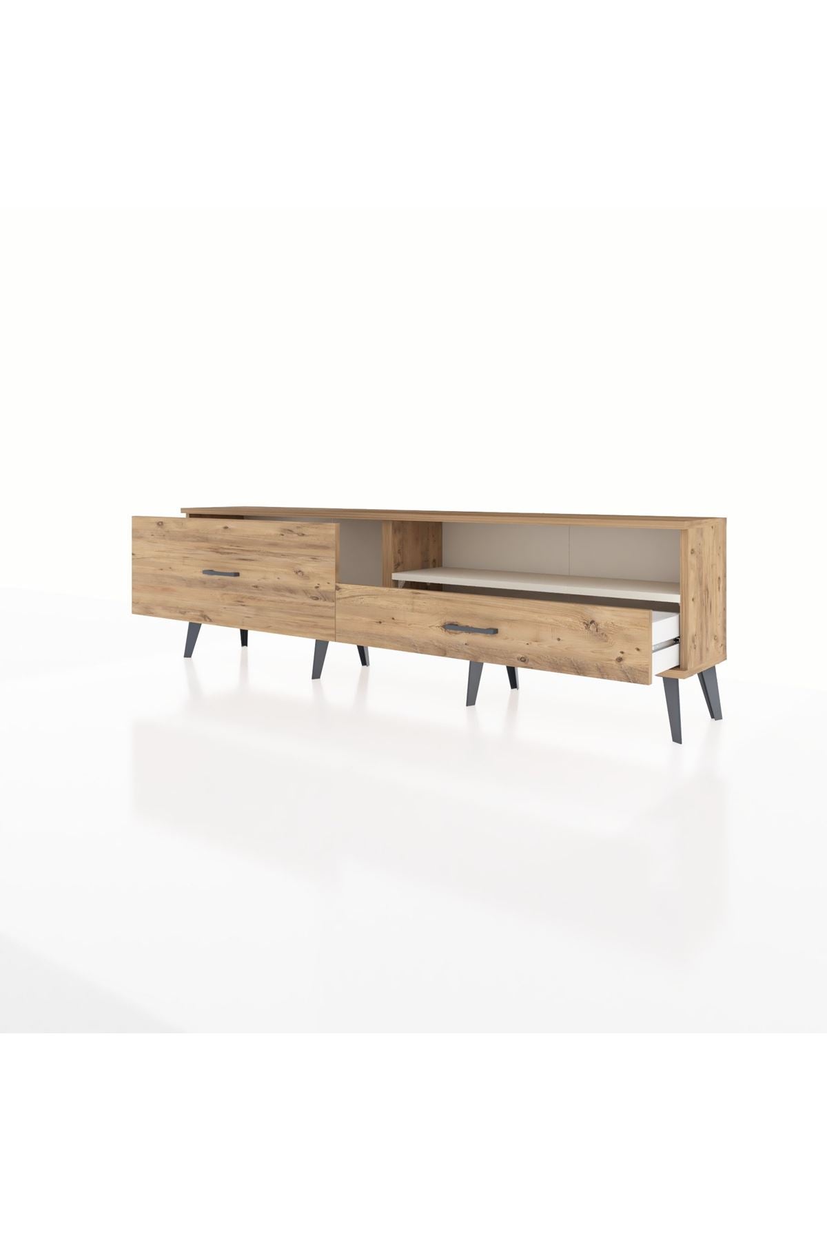 Arges TV Ünitesi Tek Raflı 2 Çekmeceli  176x30x51 Çam-Aytaşı/Çam