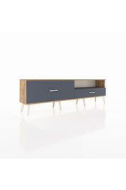 Arges TV Ünitesi Tek Raflı 2 Çekmeceli  176x30x51 Çam-Antrasit/Antrasit