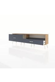Arges TV Ünitesi Tek Raflı 2 Çekmeceli  176x30x51 Çam-Antrasit/Antrasit