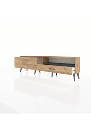 Arges TV Ünitesi Tek Raflı 2 Çekmeceli  176x30x51 Çam-Antrasit/Çam