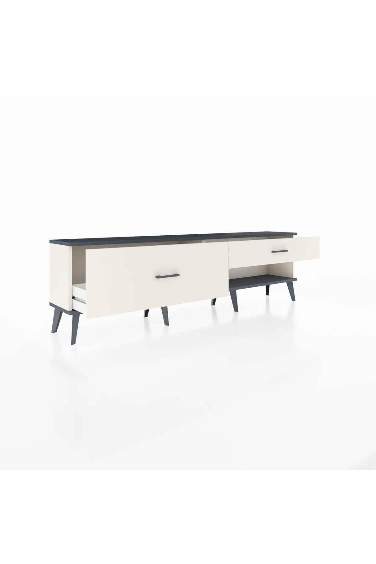 Arges TV Ünitesi 2 Çekmeceli  176x30x51 Aytaşı-Antrasit/Aytaşı