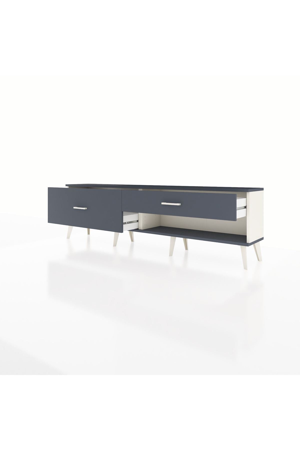 Arges TV Ünitesi 2 Çekmeceli  176x30x51 Aytaşı-Antrasit/Antrasit